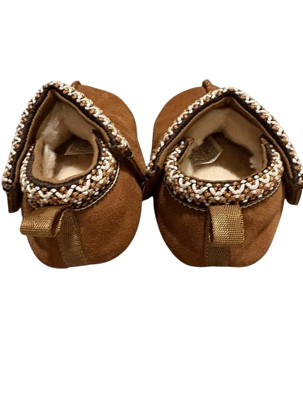 UGG Baby Tasman Slippers Chestnut Suede Shearling Size 4/5 Infant